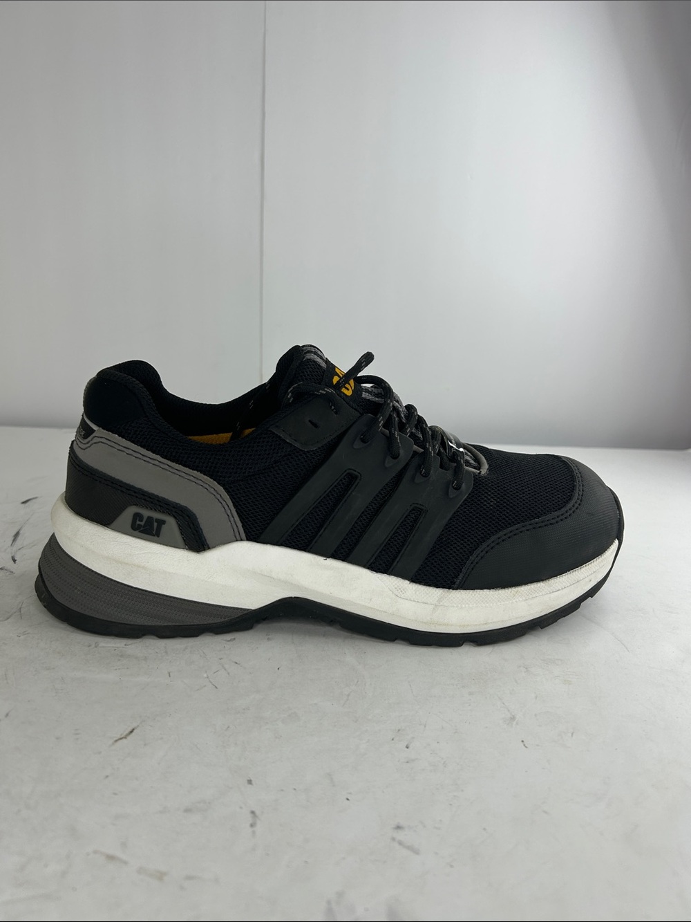 Caterpillar Black and Gray Athletic Work Sneaker Steel toe